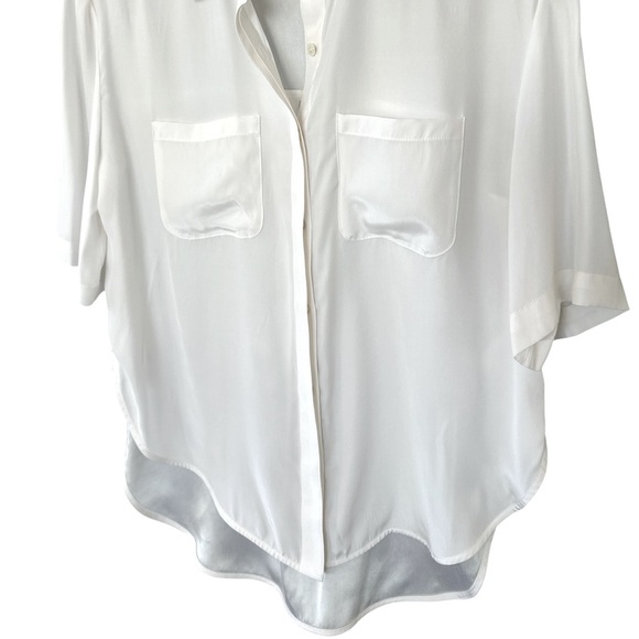 Frame Short Sleeve Button Down Silk Blouse - Picture 6 of 10